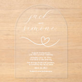 Mariage moderne | Invitations d'arc | Blanc minima (Recto)