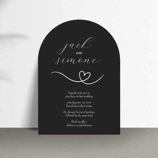 Mariage moderne | Invitations d'arc | Blanc sur no