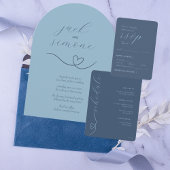 Mariage moderne | Invitations d'arc | Bleu Clair