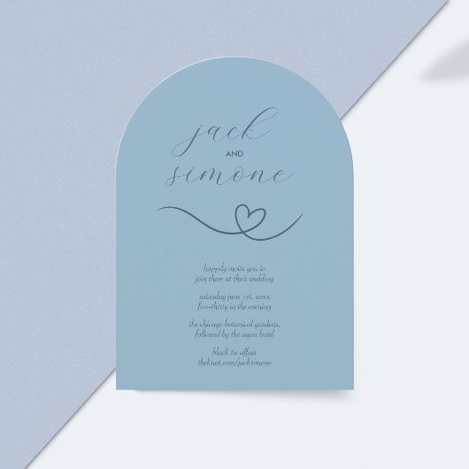 Mariage moderne | Invitations d'arc | Bleu Clair