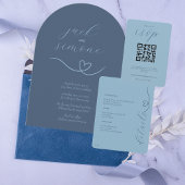 Mariage moderne | Invitations d'arc | Bleu Foncé