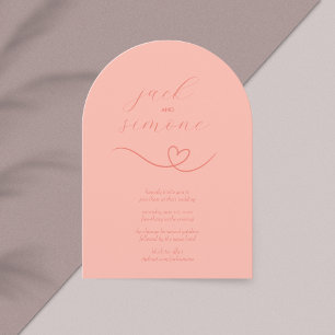 Mariage moderne Invitations d'arc Corail clair