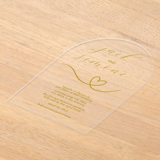Mariage moderne | Invitations d'arc | Jaune foncé (Poser)