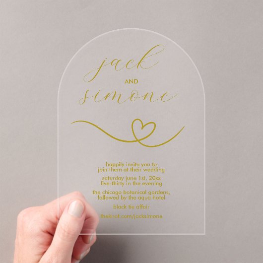 Mariage moderne | Invitations d'arc | Jaune foncé (In situ (ordinateur de poche))