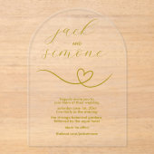 Mariage moderne | Invitations d'arc | Jaune foncé (Recto)