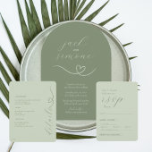 Mariage moderne | Invitations d'arc | Sage foncé