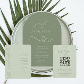 Mariage moderne | Invitations d'arc | Sage foncé