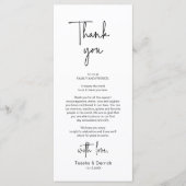Mariage moderne Lieu Cadre Dîner Carte de remercie (Devant)
