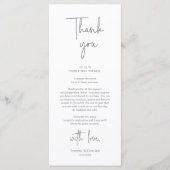 Mariage moderne Lieu Cadre Dîner Carte de remercie (Devant)