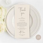 Mariage moderne Lieu Cadre Dîner Carte de remercie<br><div class="desc">Partagez l'amour et montrez votre appréciation à vos invités, quand ils s'assoient à leur siège et lisent cette carte de remerciement personnalisée et charmante. C'est une façon merveilleuse de commencer votre fête spéciale ! Cette carte vous donnera le ton pour un événement inoubliable. Le carte de remerciements est décoré dans...</div>