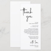 Mariage moderne Lieu Cadre Dîner Carte de remercie (Devant / Derrière)