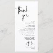 Mariage moderne Lieu Cadre Dîner Carte de remercie (Devant)