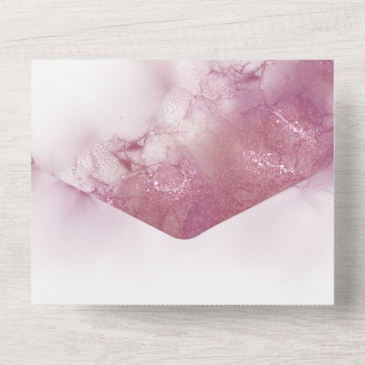 Mariage moderne marbre marbré invitation (Verso)