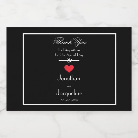 Mariage moderne Merci Mini Étiquette à vin pétilla (Étiquettes simples)