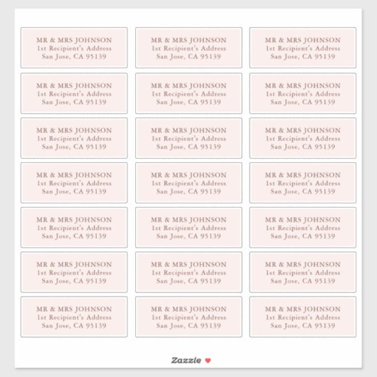 Mariage moderne minimaliste Étiquettes de adresse  (Feuille)