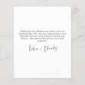 Mariage Moderne Minimaliste Merci Cartes (Dos)