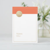 Mariage moderne minimaliste orange merci (Debout devant)