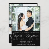 mariage moderne modifiable Inviter carte photo Col (Devant / Derrière)