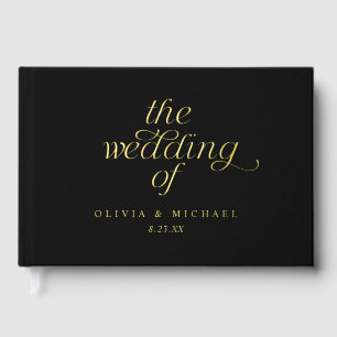 Mariage Moderne Noir avec Feuille d'Or