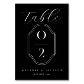 Mariage moderne noir et blanc Numéro de table Cres (Dos)