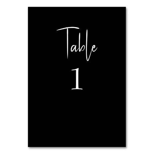 Mariage moderne noir Numéro de table (Dos)