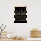 Mariage moderne Noir Or Blanc Tableau de siège 12 (Cuisine)