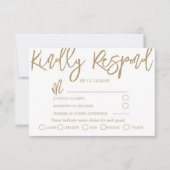 Mariage moderne noir, or et blanc RSVP (Devant)