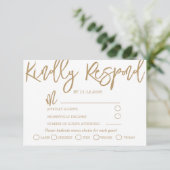 Mariage moderne noir, or et blanc RSVP (Debout devant)