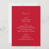 Mariage moderne Numéro de table et menu (rouge) (Dos)