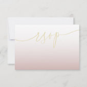Mariage moderne or et rose Rsvp (Devant)