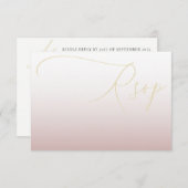 Mariage moderne or et rose Rsvp (Devant / Derrière)