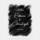 Mariage moderne peint noir accueil acrylique acryl (Recto)