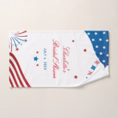 Mariage moderne personnalisé rouge blanc et bleu (Serviette à main)