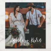 Mariage moderne Photo Étiquette de vin (Étiquettes simples)