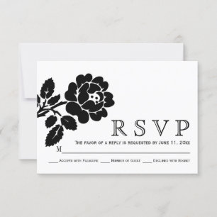 Mariage moderne rose noir et blanc RSVP