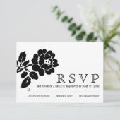 Mariage moderne rose noir et blanc RSVP (Debout devant)