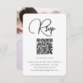 Mariage moderne RSVP avec QR Code et photo (Devant / Derrière)