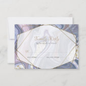Mariage moderne RSVP Marbleisé violet Rose Agate (Devant)