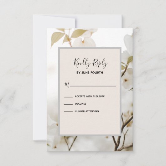 Mariage moderne RSVP Soft Floral Contemporain (Devant)