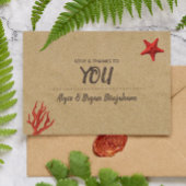 Mariage moderne sable et corail Merci Note