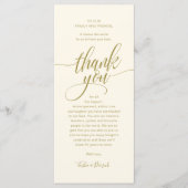 Mariage moderne Script Carte de remerciements Dîne (Devant)