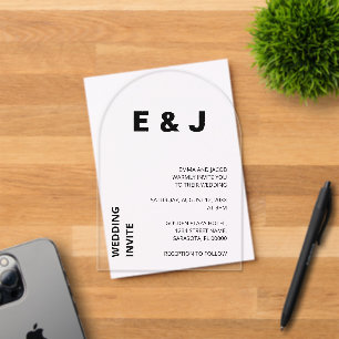 Mariage moderne Simple Bold Acrylique Invitation