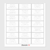 Mariage moderne simple Étiquette de adresse invité (Feuille)