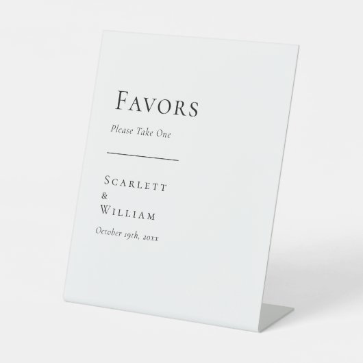 Mariage moderne simple Faveurs Piédestal signe (Recto)