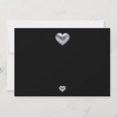 Mariage moderne simple Silver Black Heart Carte Pl (Dos)