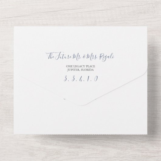 Mariage moderne simple tout en une invitation (Verso)