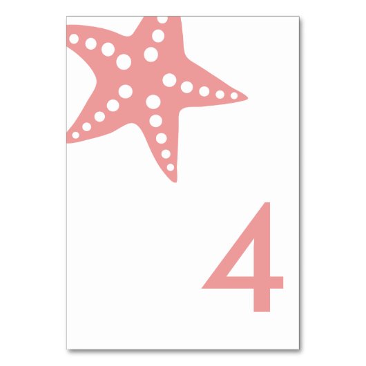Mariage moderne Starfish Numéro de table Carte, ro (Par défaut)