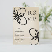 Mariage moderne Tan & Noir RSVP Avec Fleurs (Debout devant)