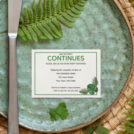 Mariage moderne Tropical après la carte de fête