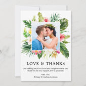 Mariage moderne Tropical Floral Amour et Merci (Devant)